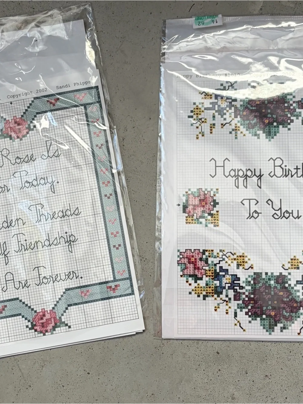 Sandi Phipps Cross Stitch Keepsake Cards Lot 2
